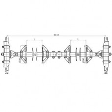 Распорки межфазные изолирующие типа РМИ на напряжение 110-220 кВ конструкция 1 2650x6800x1070 мм РМИ 100-110-H-П4-4