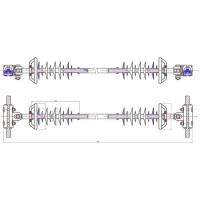 Изолирующие межфазные распорки РМИ для ЛЭП 6000x3630x1030 мм РМИ-220 ГОСТ 9920-89