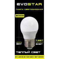 Лампа  Evostar EV-LED-B45-7.5W-220V E27 3000K