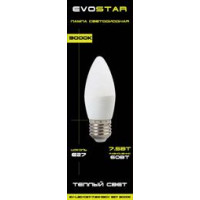 Лампа  Evostar EV-LED-C37-7.5W-220V E27 3000K