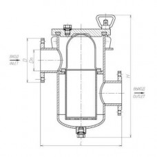 Медный фильтр забортной воды фланцевый 150x4 мм 427-03.111-3 (ИТШЛ.061144.006-02)