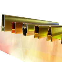 Декоративный (витражный) латунный профиль тавр 12.0х0.3х12.0 Л63