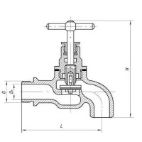 Кран водоразборный латунный 15x6 мм ВН 52-60-6 (ИТШЛ.491741.020)