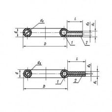 Резинотканевые прокладки полые круглого сечения 1040x45x220 мм тип 1а ГОСТ 6051-76