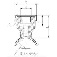 Приварыш на трубу под цапковую арматуру 15x36 мм