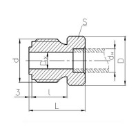 Штуцер промежуточный внахлёстку 10x100 мм 556-35.2543-02 ГОСТ 5890-78