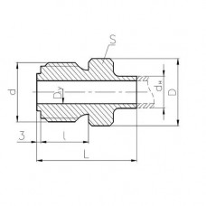 Штуцер промежуточный встык 10x160 мм 556-03.390 ГОСТ 5890-78