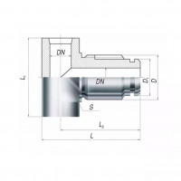 Штуцер ответвительный под резиновое кольцо со стопорением 20x250 мм 556-35.2418-03 ГОСТ 5890-78