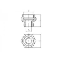 Бронзовый штуцер ввертной переходной с цапковым концом 20x16 мм 556-03.370
