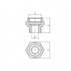 Бронзовый штуцер ввертной переходной с цапковым концом 10x16 мм 556-03.368