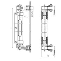 Колонка указательная с цилиндрическим стеклом и двумя кранами 6x4 мм 598-03.033-06 (ИTШЛ.494521.004-05)
