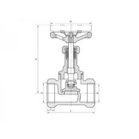 Бронзовый запорный проходной муфтовый клапан 521-03.133 (ИТШЛ.49111216)