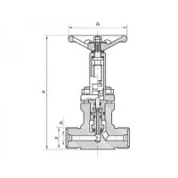 Бронзовый запорный проходной штуцерный клапан 521-35.3238-01 (ИТШЛ.49111114-01)