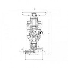 Бронзовый запорный проходной штуцерный сильфонный клапан 521-35.3470 (ИTШЛ.49114109)