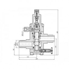 Бронзовый запорный проходной штуцерный клапан с пневмоприводом 521-35.3163 (ИПЛT.49211117)