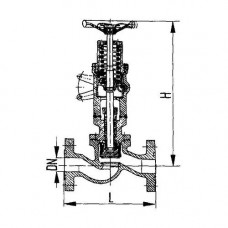 Фланцевый проходной быстрозапорный судовой клапан с тросиковым приводом с ручным управлением 521-0319
