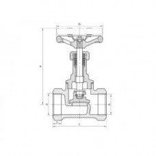 Латунный запорный проходной муфтовый клапан 521-03.122 (ИТШЛ.49111204)