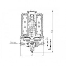 Клапан запорный нормально открытый с электромагнитным приводом 587-35.8679-01