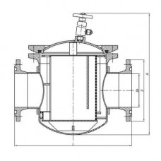 Титановый фильтр забортной воды проходной фланцевый 80x40 мм 427-30.6034 (ИТШЛ.061144.002)