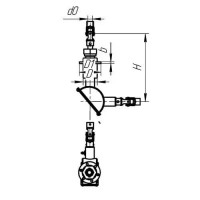 Переборочно-палубный сальник с конической зубчатой передачей без маховика со втулкой из полиамидной смолы 21 мм 573-03.289 ОСТ 5.5316-76