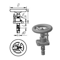 Переборочно-палубный подшипник с маховиком со втулкой из полиамидной смолы 14 мм 573-03.243 ОСТ 5.5316-76