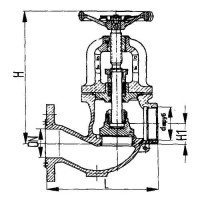 Запорный сальниковый концевой судовой пожарный клапан 50 мм 595-0309