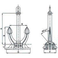 Якорь Spek 1350x1032x450 мм сталь 20