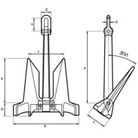 Якорь HHP 1795x1611x497 мм DZ-14