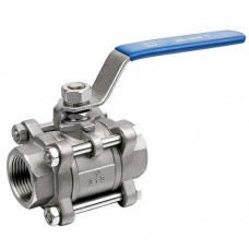 Трехкамерный кран шаровый резьба-резьба 12.7x65x100 мм AISI 316