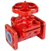 Запорный мембранный футерованный вентиль-клапан 50x10 мм 15ч75п ГОСТ 12815-80