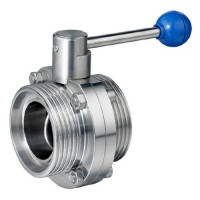 Дисковый кран бабочка резьба-сварка 25x52x107 AISI 316L DIN GG