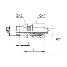 Штуцер ввертный с конической резьбой (ш-ш) TN93 12 мм 1-2