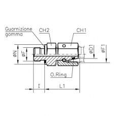 Штуцер ввертный с уплотнением (ш-г) Гайка- штифтованная TN426 M 16 мм 12х2