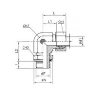 Угольник ввертный с уплотнительным кольцом и контргайкой TN 514 12 мм 1-2