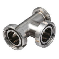 Оснащенный тройник гайка-резьба 100x100x130 мм AISI 316 DIN 11852