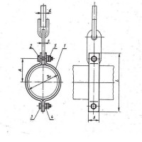 Хомуты укороченные горизонтальных стальных трубопроводов 68x0.5x250 мм 12ХМ МН 3942-62