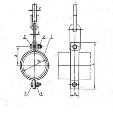 Хомуты укороченные горизонтальных стальных трубопроводов 325x3.62x1800 мм 12ХМ МН 3942-62