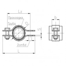 Подвески судовых трубопроводов. Тип 2 1.88x460x26 мм ПТ-3В ТУ 5-89 РИДФ.301525.001