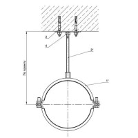 Крепление одного трубопровода к перекрытию 0312.40.00.000-09 133x8.3