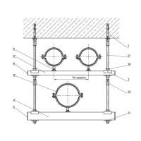 Крепление нескольких трубопроводов к перекрытию 0312.42.00.000-04 45x31.1