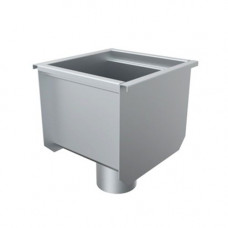 Нержавеющий прямоугольный трап с вертикальным выпуском 180x180x50 мм TR.V50 ГОСТ 5582-75