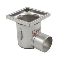 Нержавеющий круглый трап с горизонтальным выпуском 280x280x160 мм TR.H160R-280 ГОСТ 5582-75