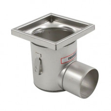 Нержавеющий круглый трап с горизонтальным выпуском 200x200x110 мм TR.H110R-200 ГОСТ 5582-75