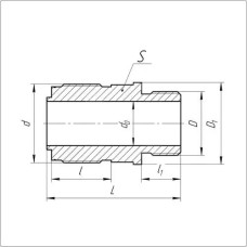 Ввертной штуцер с цапковым концом под метрическую резьбу 20x100 мм 556-01.121-04 ГОСТ 5890-78