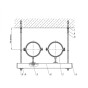 Крепление двух трубопроводов к перекрытию