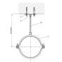 Крепление одного трубопровода к перекрытию