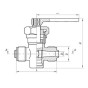Латунный кран 3-ходовой штуцерный сальниковый с Т-образной пробкой