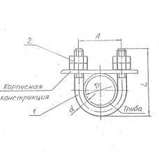 Подвески судовых трубопроводов. Тип 8 157x0.96x50 мм Сталь 3 ТУ 5-89 РИДФ.301525.001