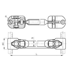 Распорки дистанционные типа РГУ 400x21.6x26.6 мм РГУ-2-400