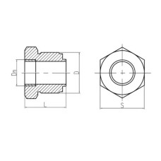 Латунный штуцер промежуточный внахлестку 10x100 мм 556-01.085-3